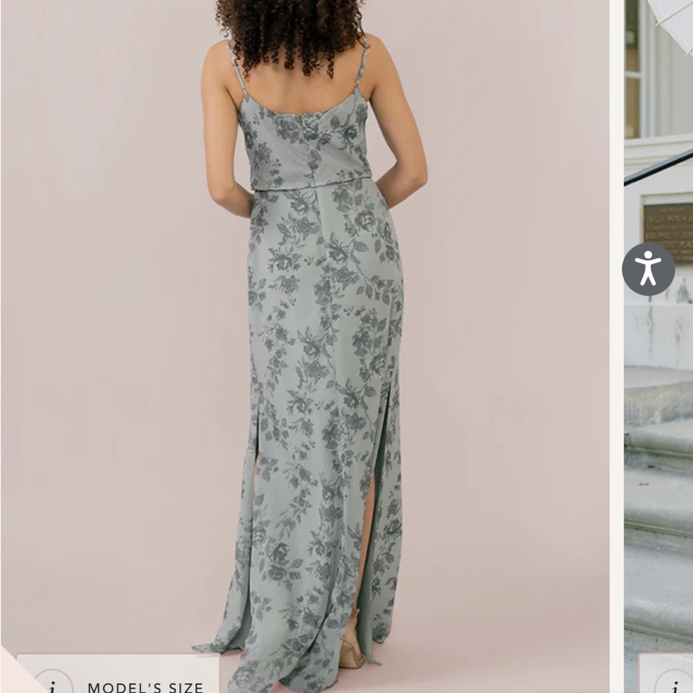 Revelry Blue and White Maxi Bridesmaid Dress - Picture 2 of 4